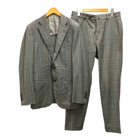 【美品】トゥモローランドピルグリム シルクリネン チェックジャケット 44 美品】トゥモローランドピルグリム シルクリネン チェックジャケット