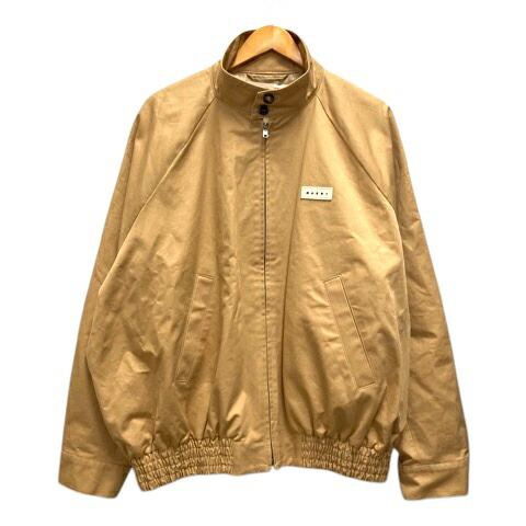 【中古】マルニ MARNI JUMU0155UX UTC311 ボンバージャケット 上衣 アウター 綿織物 ワンポイントロゴタイプ 長袖 48 ベージュ メンズ 【ベクター 古着】 250401