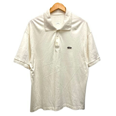 【中古】ビズビム VISVIM 0122105010018 22SS ポロシャツ カシミヤ混 ワンポイントロゴ 半袖 3 白 アイボリー メンズ 【ベクトル 古着】 250624