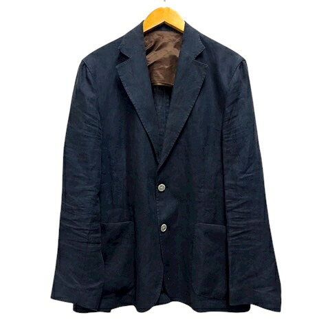 【中古】バルバ BARBA 41073 ジャケット ブレザー リネン サイドベンツ 長袖 50 紺 ネイビー メンズ 【ベクトル 古着】 260130｜ブランド古着の買取販売ベクトル