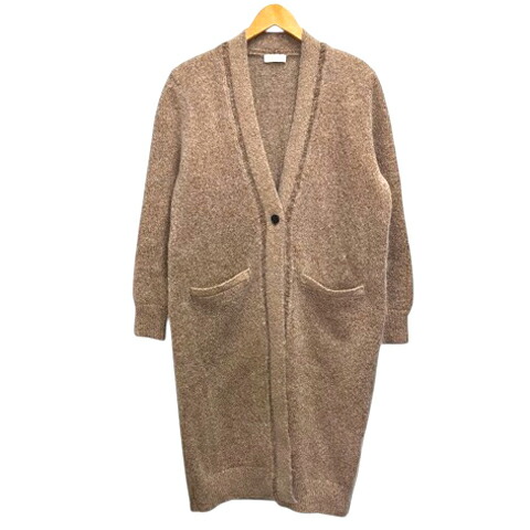【中古】アンテプリマ ANTEPRIMA ロングカーディガン ラメ ニット モヘヤ混 ウール混 長袖 42 茶 ブラウン レディース 【ベクトル 古着】 260219