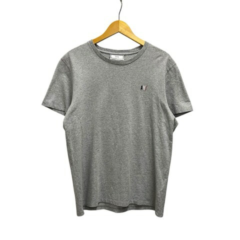 【中古】アミ アレクサンドル マテュッシ ami alexandre mattiussi Tシャツ 半袖 ロゴ刺繍 コットン BSRJI100.720 L グレー マルチカラー レディース 【ベクトル 古着】 260302