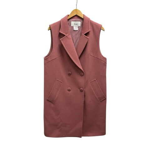 【中古】未当て嵌める品 ルネ Rene 限りない ノースリーブ 無地 絨毛 6433870 36 サクラ色 レディース 【ベクター 古着】 260311 レディースファッション-ベスト・ジレ-トップス