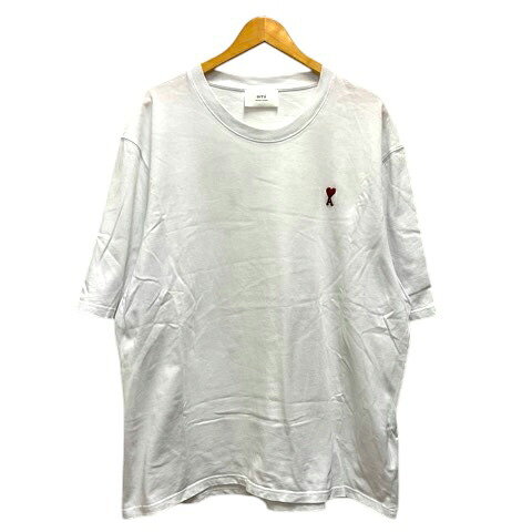 【中古】アミ アレクサンドル マテュッシ ami alexandre mattiussi Tシャツ クルーネック コットン ワンポイント ロゴ刺繍 半袖 XXXL 白 ホワイト メンズ 【ベクトル 古着】 260714｜ブランド古着の買取販売ベクトル 7,700円