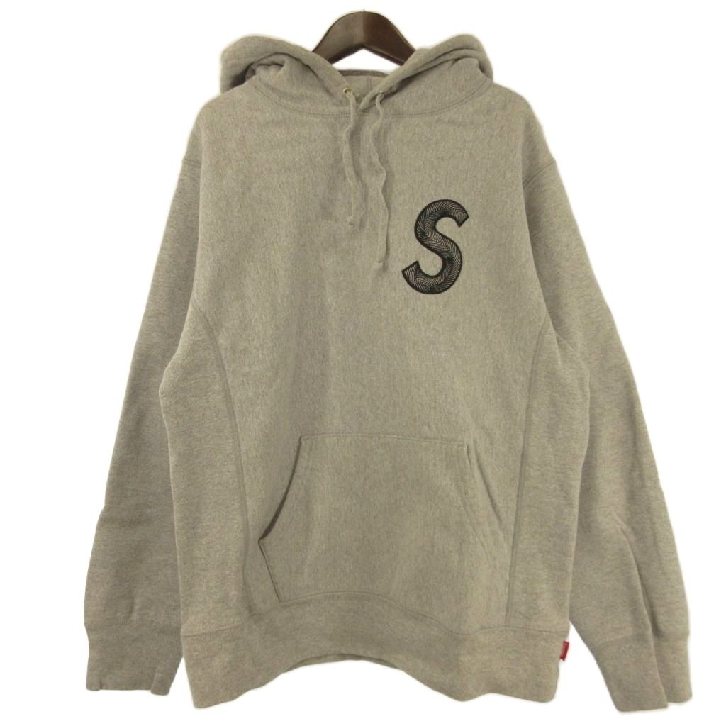 【中古】シュプリーム SUPREME S Logo Hooded Sweatshirt パーカー ティーシャツ 裏起毛 Sロゴタイプ刺しゅう 薄墨色 M メンズ 【ベクター 古着】 260222