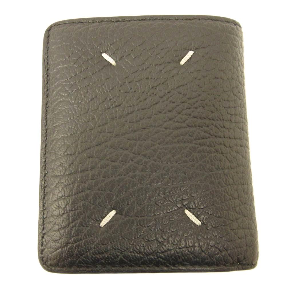 【中古】メゾンマルジェラ 11 Maison Margiela 11 4ステッチ レザーウォレット 二つ折り財布 S56UI0140 黒 ブラック メンズ 【ベクトル 古着】 260307