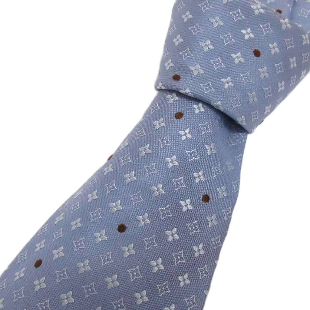 【中古】ルイヴィトン LOUIS VUITTON モノグラム 絹地 ジャかばい立て タイ 広広とした引き分け 青色系 メンズ 【ベクター 古着】 260421