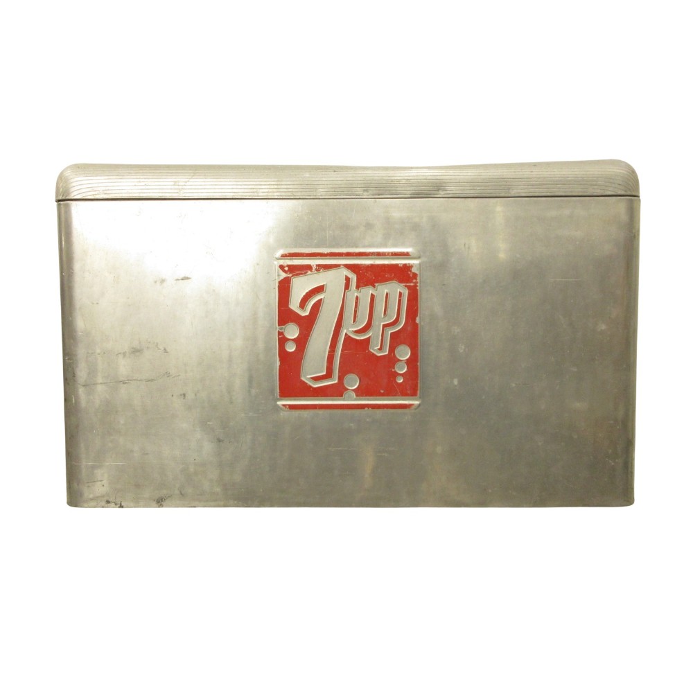 【中古】ヴィンテージ VINTAGE 50s 7UP 大型 アルミクーラーボックス しろがね色色つや ■SK 余分の物 【ベクター 古着】 260512