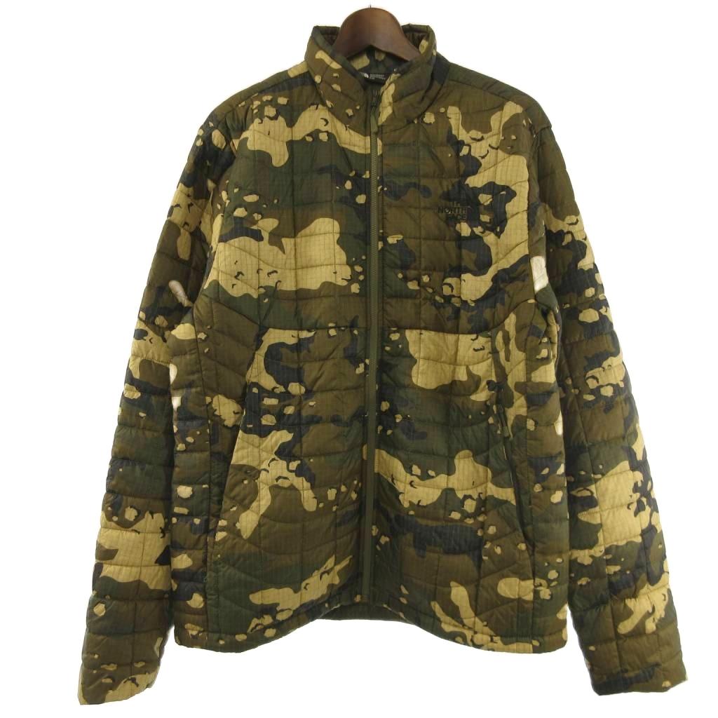 【中古】ザノースフェイス THE NORTH FACE Lightweight Thermoball Jacket 中綿 上衣キルティング ジップアップ 家鴨フラ柄 NF0A3JPO カーキ M ☆AA★ メンズ 【ベクター 古着】 260607