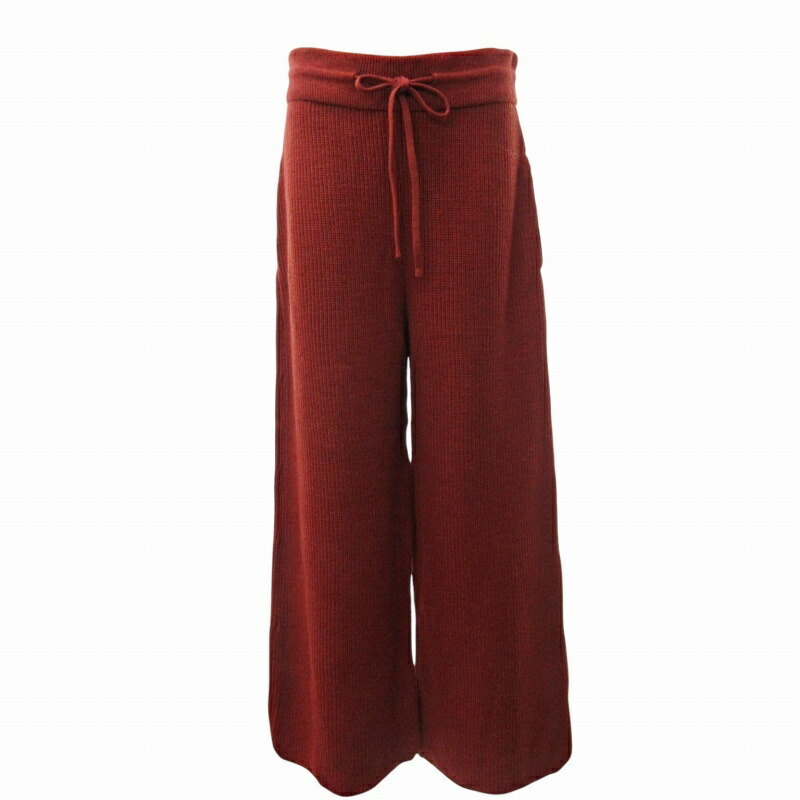 【中古】未使用品 ライト WRYHT 21AW タグ付 RIBED TROUSER ニット ワイドパンツ イージーパンツ スラックス オールドジョー取扱い 212WT-KN03 赤 レッド 2 約M 0628 ■BL4 レディース 【ベクトル 古着】 250628