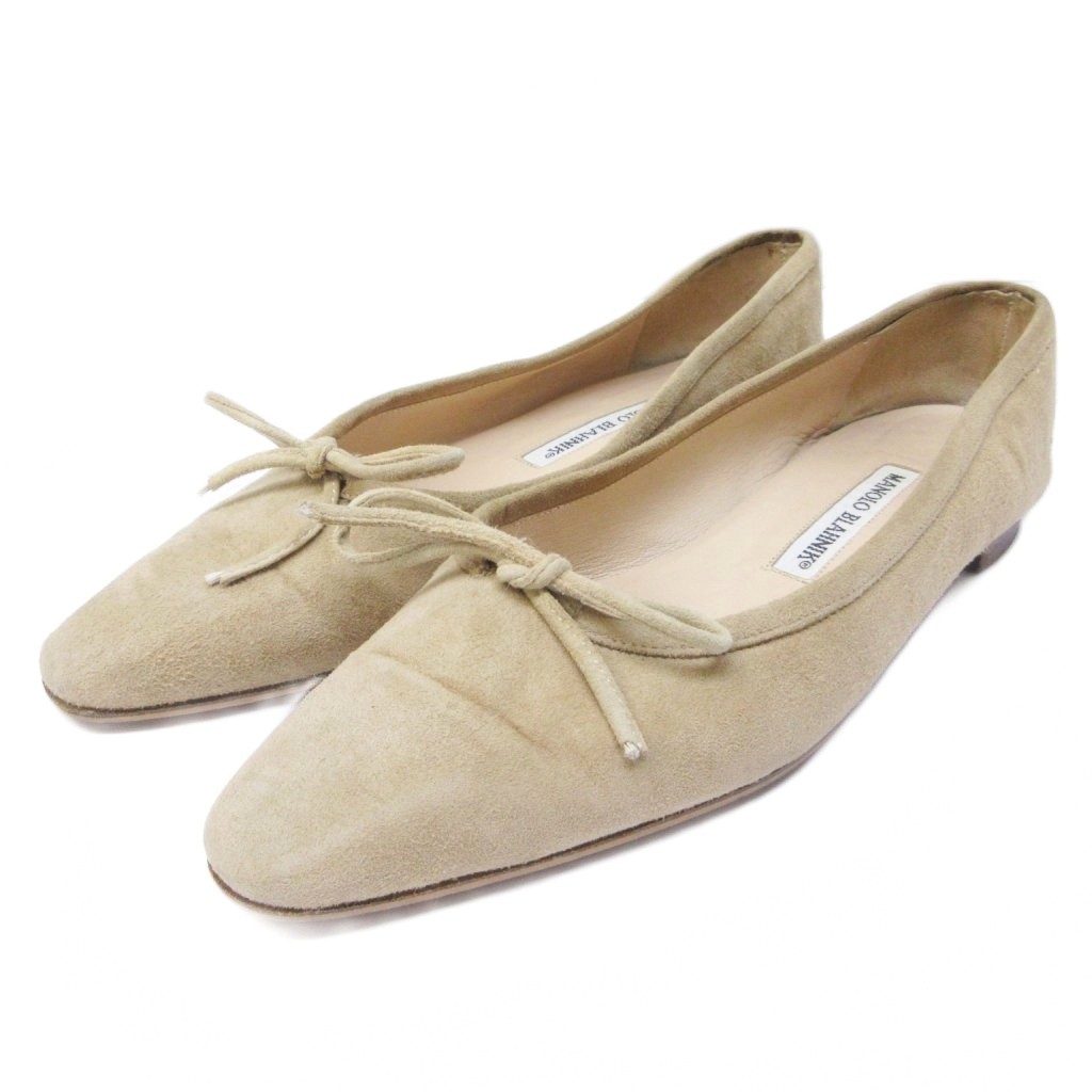 新品! 憧れの マノロブラニク シルバーバックル バレエローファー 25.5㎝ 新品! 憧れの マノロブラニク シルバーバックル バレエ