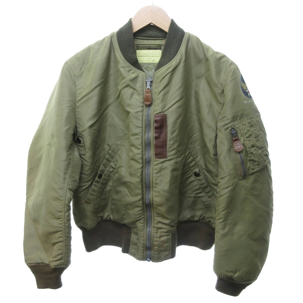 【中古】バズリクソンズ BUZZ RICKSON’S BR11311 B-15C フライトジャケット ミリタリージャケット CROWN社ジップ ナイロン カーキ 38 約M 0205 メンズ 【ベクトル 古着】 260205