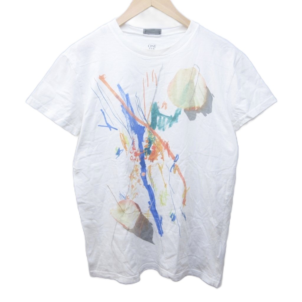 【中古】ディオールオム Dior HOMME ティーシャツ カットソー 総柄 刷り上げる 労働者の一団のど首 半袖 S 白 白いこと 333J660I6311 IBO89 0317 メンズ 【ベクター 古着】 260317