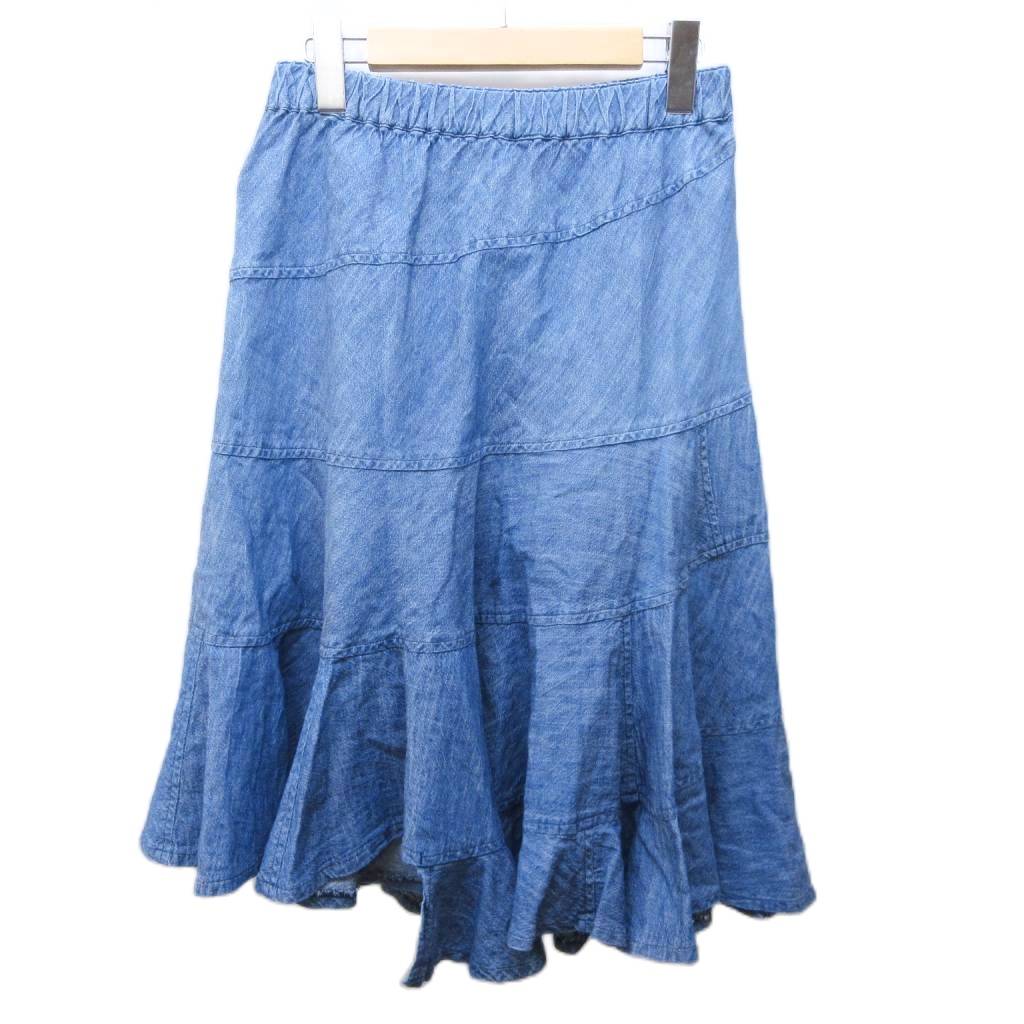 【中古】コムデギャルソンコムデギャルソン COMME des GARCONS COMME des GARCONS コムコム イージースカート 変形デザイン フレア ロング XS 青 ブルー 系 IBO89 0225 レディース 【ベクトル 古着】 260225