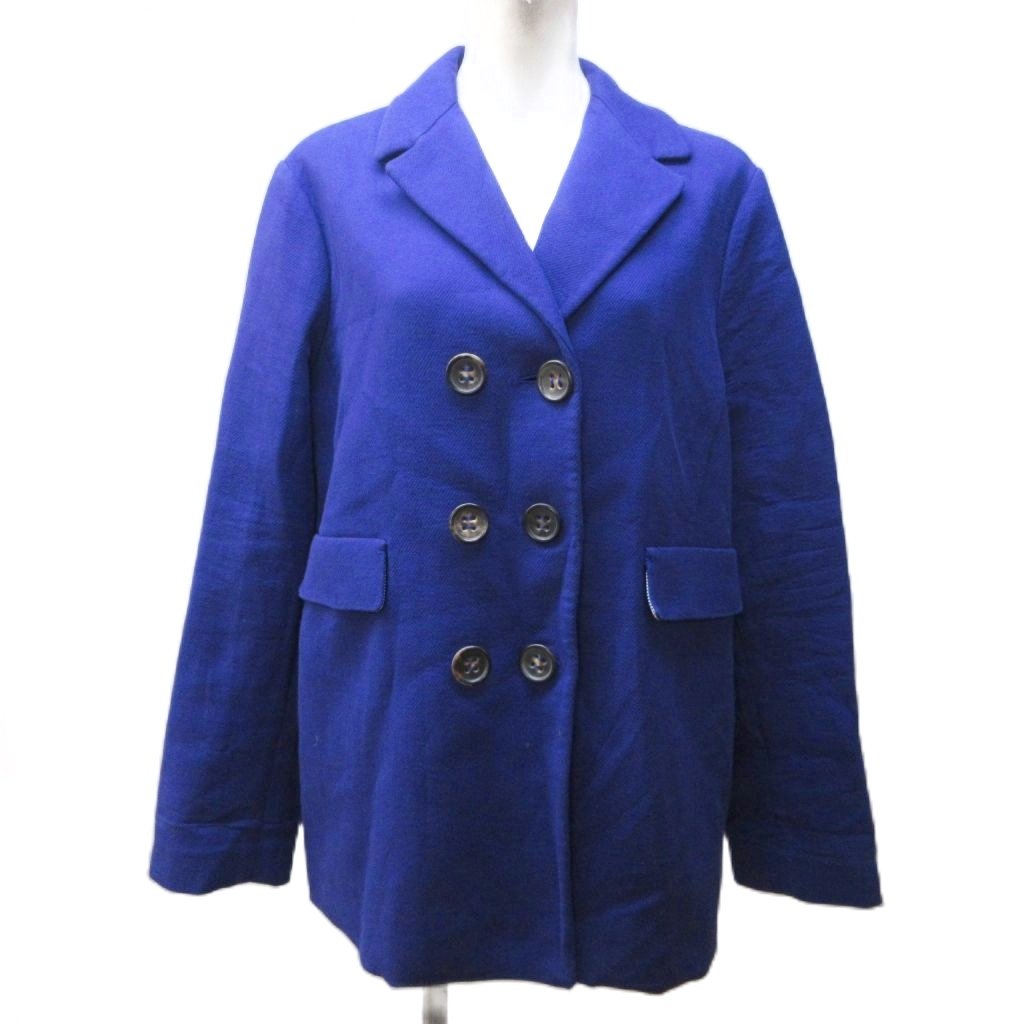 【中古】アニオナ AGNONA FOR BERGDORF GOODMAN コート ジャケット ダブル コットン ミドル丈 48 約XL 紫 パープル 系 IBO87 0310 レディース 【ベクトル 古着】 260310