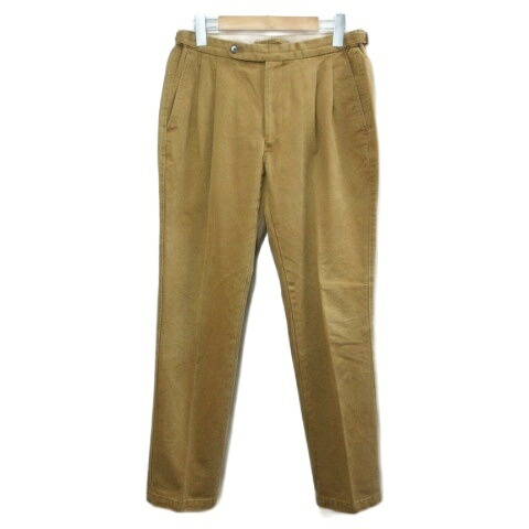 【中古】ムーバー ガーメンツ MOVER Garments トラウザー チノパン テーパードパンツ 2プリーツ サイドベルト 48 M相当 黄土色 BCMG06-41 /X メンズ 【ベクトル 古着】 260306
