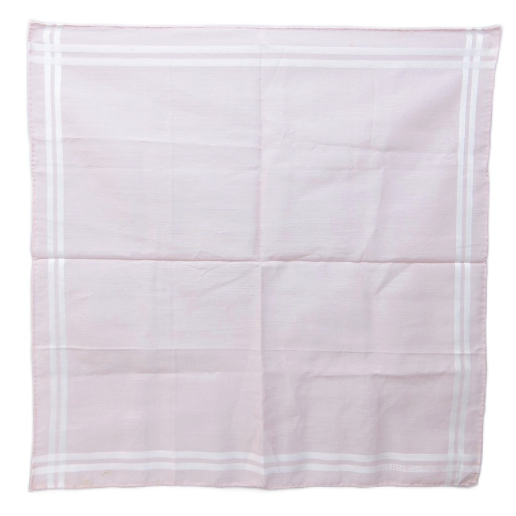 【中古】エルメス HERMES MOUCH JAC H柄 えり巻き 汗手拭い シアー ロゴタイプ さくら色 系 ☆AA★ 0412 レディース 【ベクター 古着】 260412