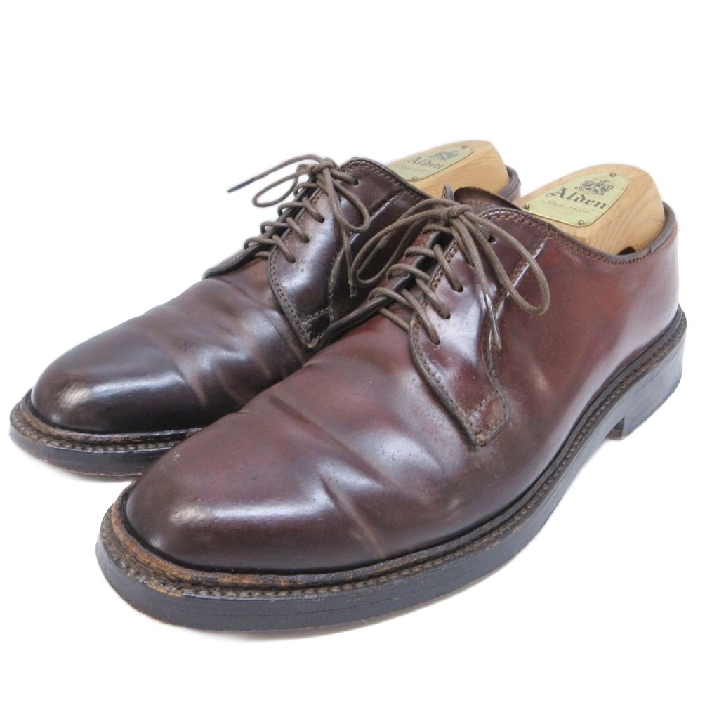【中古】オールデン ALDEN × ユナイテッドアローズ 別注 コラボ 990 クリッパーオックスフォード プレーントゥシューズ 革靴 6D 約24cm 茶 ブラウン IBO95 0428 メンズ 【ベクトル 古着】 260428