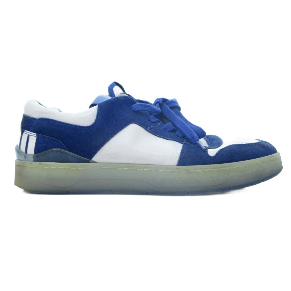 【中古】ジミーチュウ JIMMY CHOO スニーカー 青 クリアソール スエードクロスうつり変わり 41 /HW  ■IBO97  【ベクター 古着】 260605