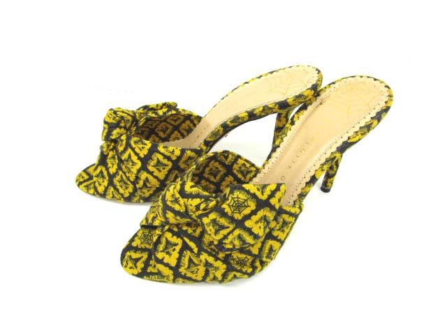 【中古】シャーロットオリンピア CHARLOTTE OLYMPIA LOLA ミュール サンダル PRICKLY PINEAPPLE PRINT イエロー 35 レディース 【ベクトル 古着】 220822画像