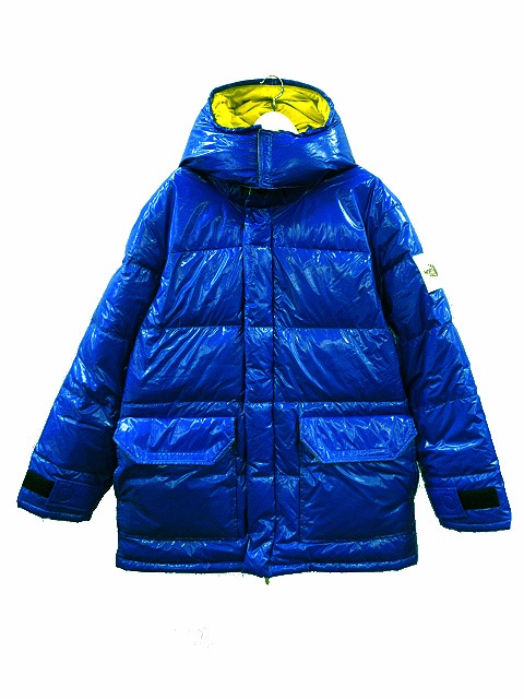 【中古】ザノースフェイス THE NORTH FACE RIPSTOP DOWN PARKA 落ちこむ上衣 XL 青碧 黄色 ジップアップ アウター メンズ 【ベクター 古着】 240119