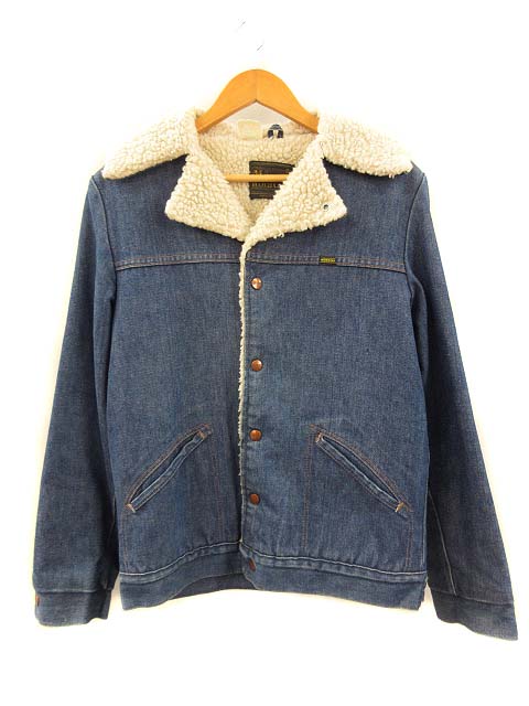 70's ROEBUCKS SEARS デニムランチコート 古着 古着 70s Sears ROEBUCKS 濃紺 100%コットン デニム ボア ランチ