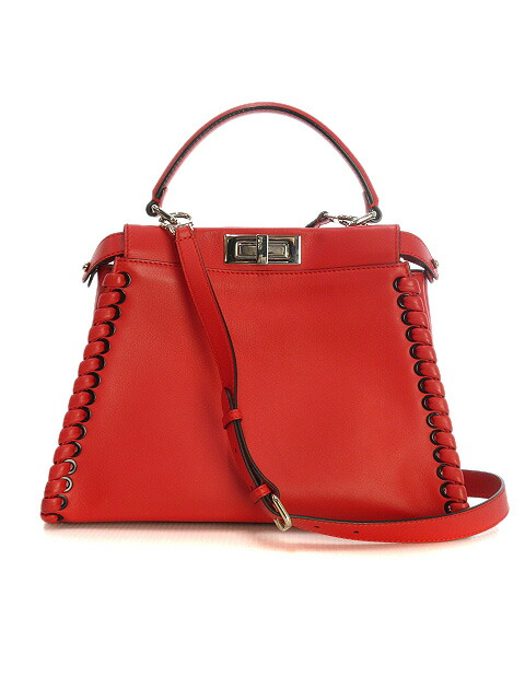 【中古】フェンディ FENDI ピーカブー レギュラー 2way ハンドバック 肩肉 赤 赤いこと なめし革 革 かばん 手持ち鞄 レディース 【ベクター 古着】 241221
