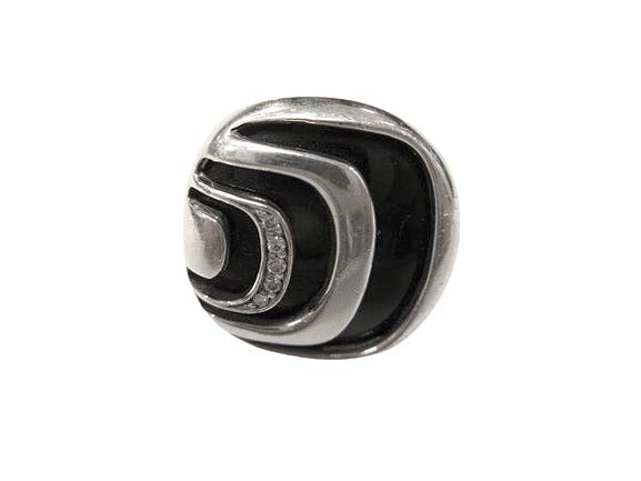 【中古】ダミアーニ DAMIANI ダミアニッシマ ダイヤモンド オニキス SILVER925 リング 指輪 約9号 シルバー ブラック アクセサリー ☆AA★ メンズ 【ベクトル 古着】 250930|ブランド古着の買取販売ベクトル