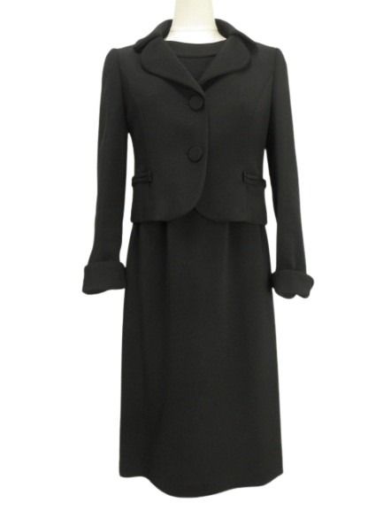 【中古】ランバン LANVIN ノワール NOIR ブラックフォーマル アンサンブル セットアップ ワンピース ジャケット 36 黒 レディース 【ベクトル 古着】 251029