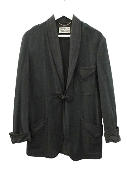 【中古】ワコマリア WACKO MARIA SMOKING JACKET 一服 毛糸 上衣 毛糸 カシミール混 M 黒 黒いこと テーラード アウター メンズ 【ベクター 古着】 251122