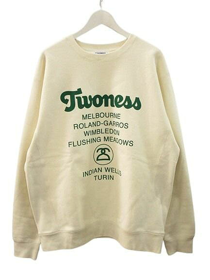 【中古】TWONESS トゥーネス WORLD TOUR CREW プリントスウェット IND5000CC アイボリー XL 長袖 トレーナー トップス メンズ 【ベクトル 古着】 260106