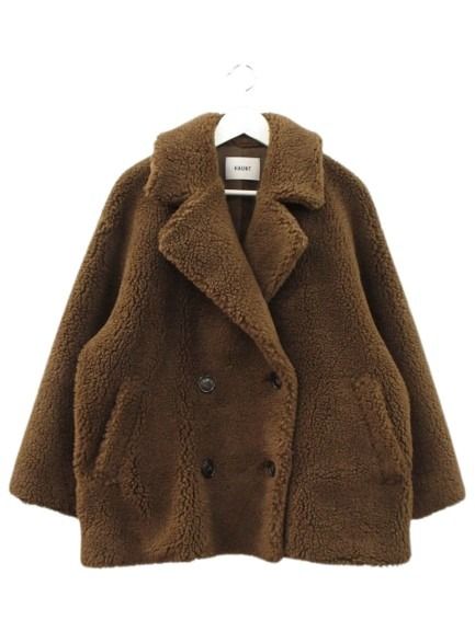 【中古】ハウント HAUNT ボア厚地の外套 BOA COAT 36 うす暗い赤銅色 茶 アウター 厚地の外套 レディース 【ベクター 古着】 260127