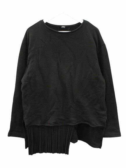 【中古】ワイズ Y\u0027s COTTON/CELLULOSE FLEECE PULLOVER YR-B19-822 綿織物 繊維素 フリース ティーシャツ 2 黒 黒いこと 筋目 長袖 汗水 調教師 カットソー トップス レディース 【ベクター 古着】 260131