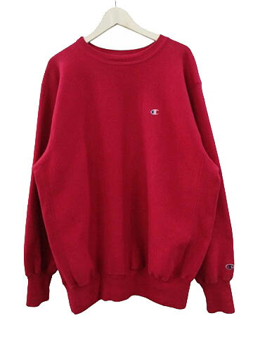 【中古】はやりっ子 CHAMPION 90s 刺しゅう引き船 リバースウィーブ 流汗 調教師 USA製 ヴィンテージ ラズベリー XXL メンズ 【ベクター 古着】 260207