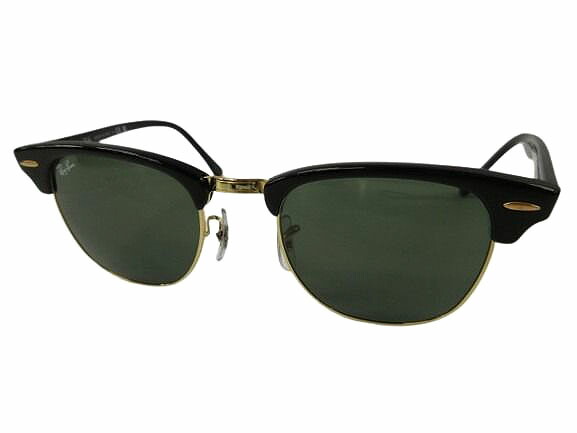 【中古】レイバン RAY BAN CLUBMASTER 野球クラブ御師匠さん RB3016 黒眼鏡 49□21 140 黒 黒いこと ☆AA★ メンズ 【ベクター 古着】 260207
