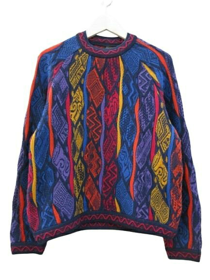 【中古】クージー COOGI 90s 3Dニット セーター 総柄 オーストラリア製 SS メンズ レディース 【ベクトル 古着】 260310