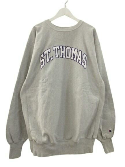 【中古】チャンピオン CHAMPION 90s 刺繍タグ リバースウィーブ スウェット メキシコ製 ST.THOMAS ワッペンロゴ トレーナー グレー XXXL メンズ 【ベクトル 古着】 260318 7,776円