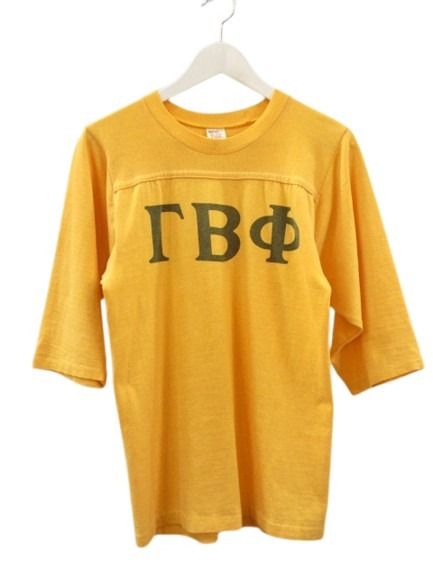 【中古】ヴィンテージ VINTAGE カレッジエイトパシフィック Collegiate Pacific 80s フットボールTシャツ USA製 イエロー S メンズ 【ベクトル 古着】 260320