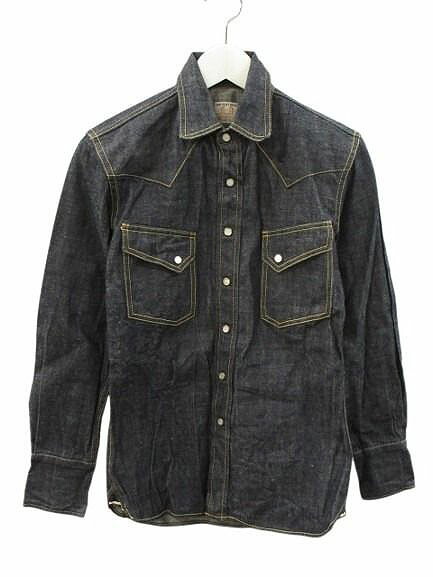 【中古】ザ 滑っこい頭顱 THE FLAT HEAD デニムウエスタンシャツ 7001 長袖 34 インディゴブルー トップス メンズ 【ベクター 古着】 260324 トップス-カジュアルシャツ-メンズファッション
