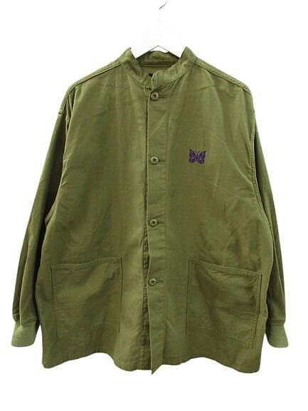 【中古】ニードルス ニードルズ Needles S.C. Army Shirt - Back Sateen LQ186 S.C.アーミーシャツ S カーキグリーン ミリタリーシャツ ジャケット アウター ☆AA★ メンズ 【ベクトル 古着】 260330