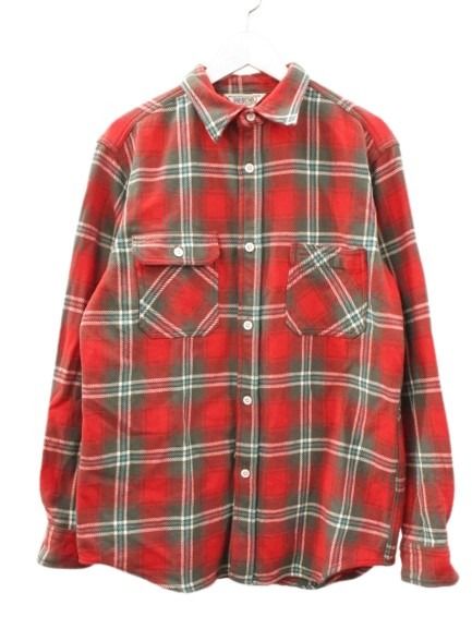 【中古】ファイブブラザー FIVE BROTHER ヘビー ネルシャツ チェック L レッド系 赤系 トップス 長袖 コットン 綿 メンズ 【ベクトル 古着】 260404