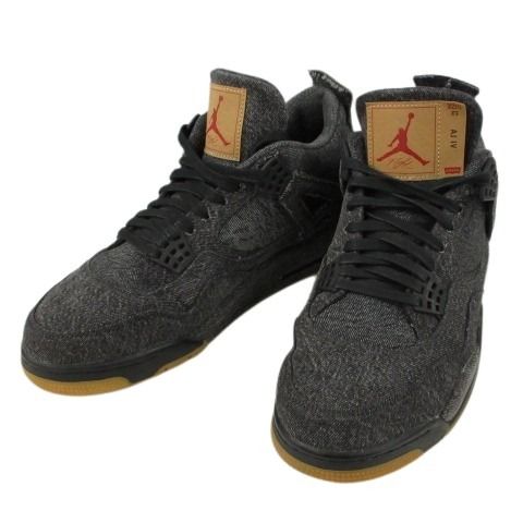 【中古】ナイキ NIKE Levi\u0027s Air Jordan 4 Black Denim エアジョーダン 黒いことジーンズ リーヴァイズジーンズ 30.0珊 シューズ 靴 AO2571-001 ☆AA★ メンズ 【ベクター 古着】 260409