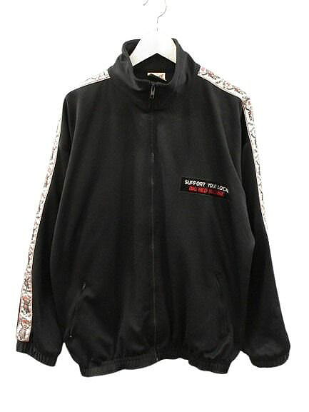 【中古】ヘルスエンジェルス SUPPORT YOUR LOCAL BIG RED MACHINE ROUTE 81 トラックジャケット ジップアップ L 黒 ブラック 長袖 トップス メンズ 【ベクトル 古着】 260413