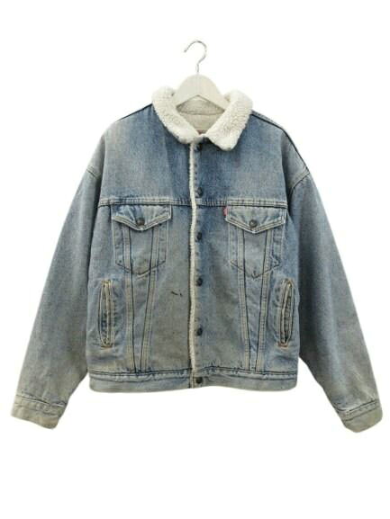 【中古】リーヴァイズジーンズ Levi\u0027s 90s 70609 4891 ジーンズ ボア上衣 USA製 L ヴィンテージ トラッカージャケット 点火装置青色 メンズ 【ベクター 古着】 260415