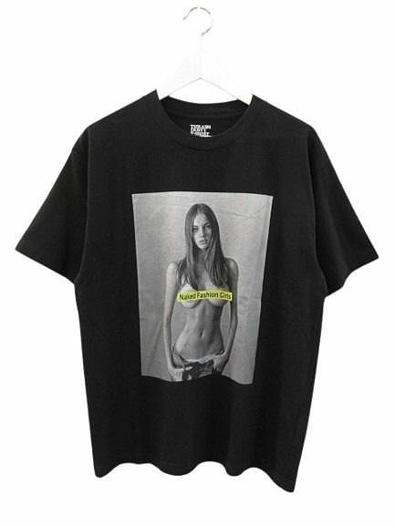 【中古】マインジーンズ MINEDENIM MIKE DOWSON Naked Fashion Girls × Stie-lo Naked Girl Crewneck T-SH 25MND-STL001 刷り上げる プルオーバー M 黒 黒いこと 半袖 カットソー トップス メンズ 【ベクター 古着】 260416