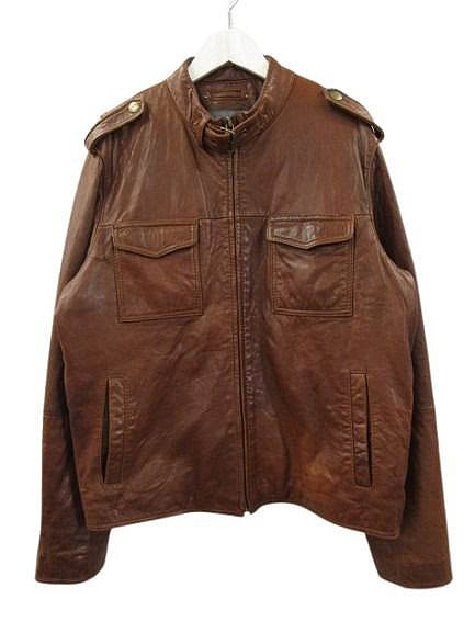 【中古】ウィルソンズ なめし革 WILSONS LEATHER ライダース 上衣 L 茶 赤銅色 メンズ 【ベクター 古着】 260420