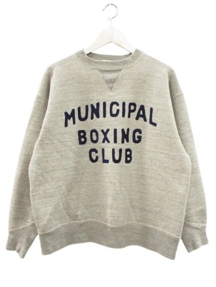 【中古】エージースポルディング\u0026ブロス A.G.SPALDING\u0026BROS. TRAINING SHIRTS CREW NECK SWEAT PRINT Ver. 両V形づくるプルオーバー 汗水 ティーシャツ 調教師 36 薄墨色 トップス 長袖 メンズ 【ベクター 古着】 260509