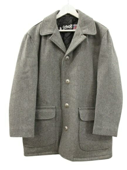 【中古】打つこと SCHOTT シングル厚地の外套 ピーコート コンチョボタン USA製 薄墨色 40 メンズ 【ベクター 古着】 260522