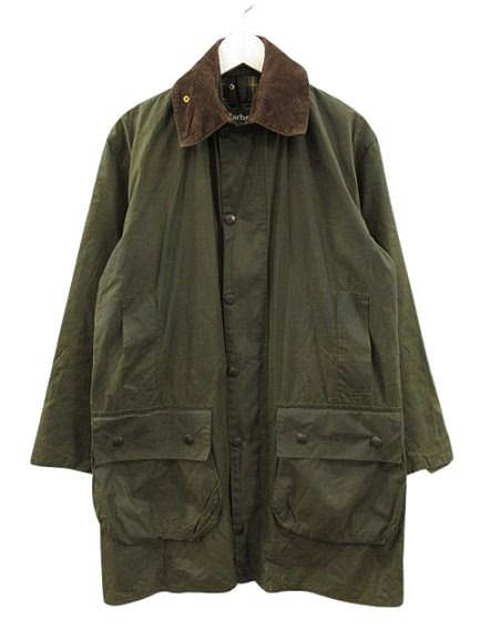 【中古】バブアー Barbour 00s BORDER オイルドジャケット 蝋涙綿織物 サルヴィア緑であること C38 メンズ 【ベクター 古着】 260523