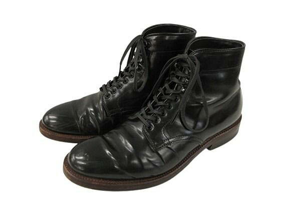 【中古】オールデン ALDEN コードバン スピード競技繰り上げる ブーツ プレーントゥ 45195H 黒いこと 7 D メンズ 【ベクター 古着】 260528
